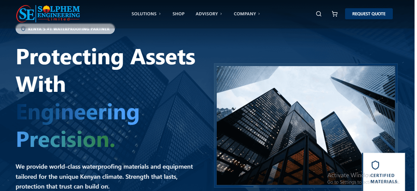 Construction Products Shop Website - Solphem Limited
