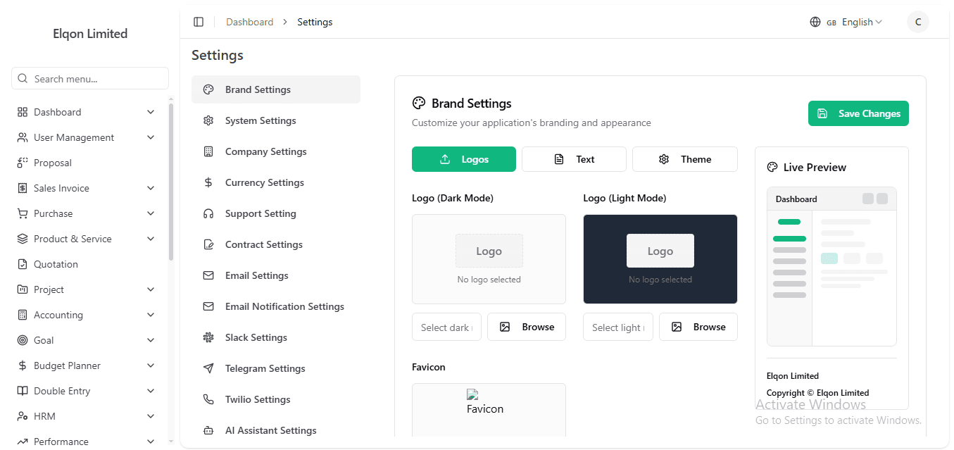 Custom All in One ERP System