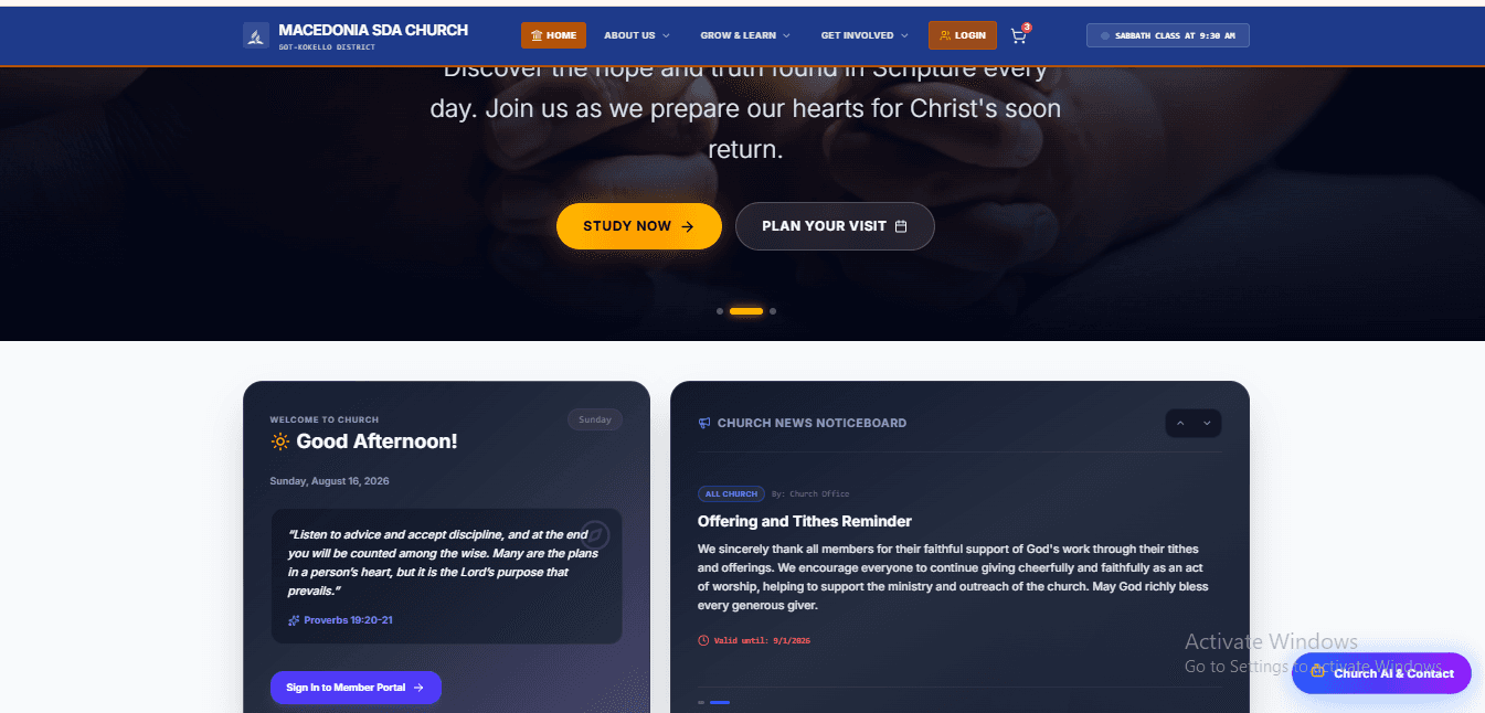 Macedonia Church Website + Management System